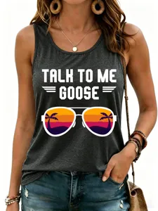 Casual dames tanktop met cool grafisch printje en zomerse stijl voor dagelijks gebruik.