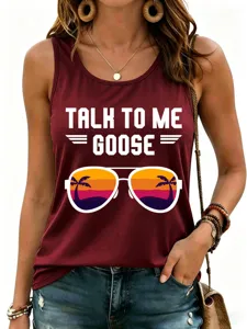 Dames zomer casual tanktop met grafische print en mouwloos ontwerp voor dagelijks gebruikmode.