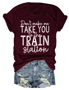 Lässiges Damen Kurzarm T-Shirt mit modischem Buchstaben-Druck für den Alltag.