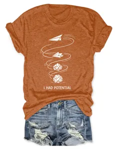 Lässiges Damen Kurzarm T-Shirt mit Rundhalsausschnitt und modischem Print für den Alltag.