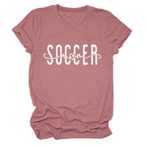 T-shirt femme décontracté à manches courtes col rond avec détail d'imprimé graphique maman foot.