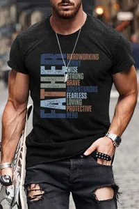 Men's casual short sleeve t-shirt with cool graphic print, comfortable daily streetwear top.