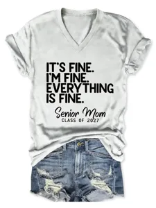 Women Casual V Neck Short Sleeve Letter Print T Shirt Summer Fashion Daily Tee Top