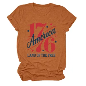 Femme vintage 1776 America graphique manches courtes t-shirt coton melange tops