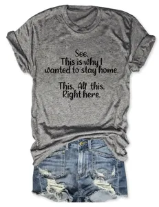 Casual grijs dames t-shirt met korte mouwen en grappige letterprint voor dagelijks gebruik