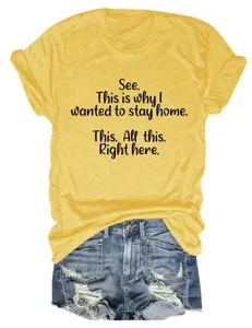 Casual dames ronde hals korte mouw grafisch t-shirt met grappige slogan print detail.