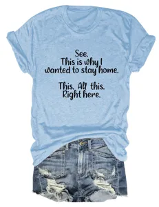 Dames casual korte mouw t-shirt met grappige letterprint ronde hals top voor dagelijks gebruik
