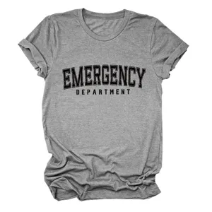 Bequemes lässiges Damen Kurzarm T-Shirt mit Aufdruck Notfallabteilung für den Alltag.