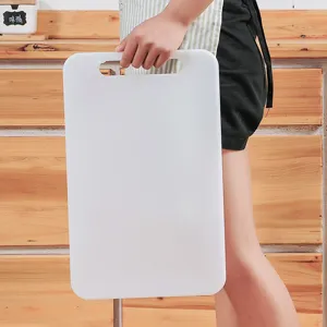 Thickened plastic cutting board for kitchen home use white chopping board with handle