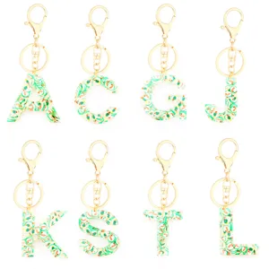 Christmas Resin English Letter Keychain Holiday Gift Personalized Christmas Tree Candy Cane Pattern Bag Charm Key Ring