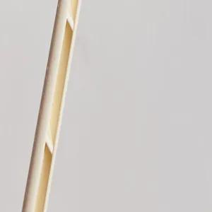 Toilet brush handle detail view, durable plastic material, minimalist design for bathroom cleaning.