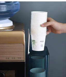 Disposable paper cup holder wall mounted water dispenser cup dispenser storage rack detail view
