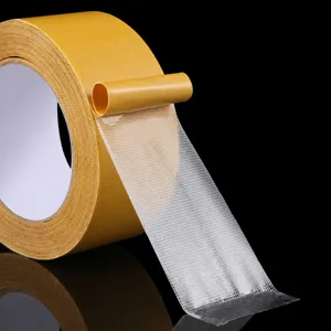Cinta Adhesiva de Doble Cara de Tela Resistente Alta Adhesión Fibra de Malla para Alfombra Boda Exposición Decoración del Hogar