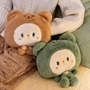Rechargeable Hot Water Bag Crystal Velvet Explosion Proof Electric Hand Warmer Cute Cartoon Warm Belly Pouch Women