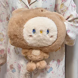 Cute plush rechargeable hot water bag for warm hands, cartoon design, soft winter essential.