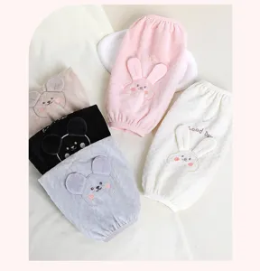 Plush sleeve protectors for winter, warm thick over-sleeves with cute animal designs.