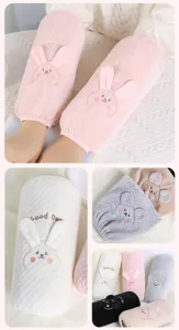 Winter plush sleeve cuffs warm cute cartoon embroidery thick oversleeves office women