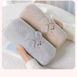 Plush arm warmers for women winter thickened cute bear embroidery long sleeve cuffs pair