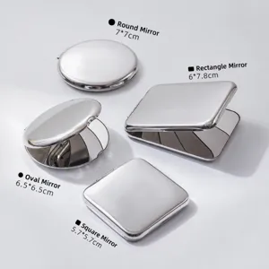 Portable Stainless Steel Folding Double Sided Pocket Makeup Mirror Compact Mini Travel Cosmetic Mirror For Women