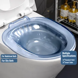 Plastic Sitz Bath Tub For Postpartum Care Hemorrhoids Patient Portable Wash Basin Toilet Sitz Bath Soak Tub With Hook