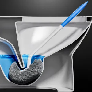 Toiletborstel voor badkamer, lange handgreep zachte haren wc borstel diepe reiniging.