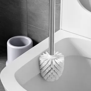 Set scopino per wc a manico lungo per uso domestico con supporto, pulizia profonda efficace.