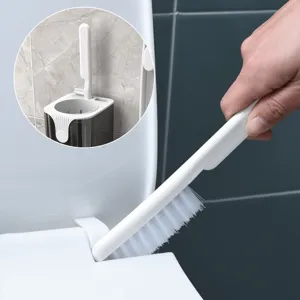 Toilet brush with holder wall mounted deep cleaning toilet bowl brush for bathroom