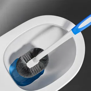 Huishoudelijke lange steel toiletborstel met zachte haren voor badkamerreiniging.