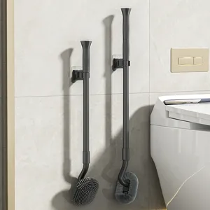 Telescopic Toilet Brush Long Handle Wall Mounted Bathroom Cleaning Brush Deep Cleaning Toilet Tool For Home Restroom