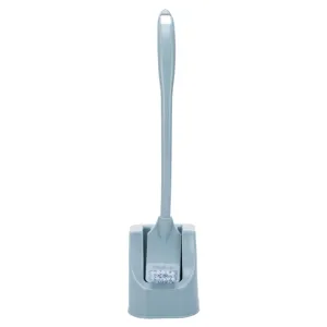 Household long handle toilet brush set with holder for bathroom cleaning and deep corners.