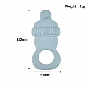 Silicone baby teether bottle shape infant chewing toy soft molar soothing pacifier 1pcs