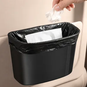 Pattumiera per auto appendibile con sacchetti, contenitore portaoggetti interno per sedile auto.