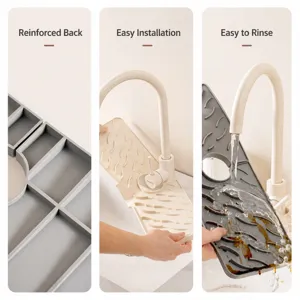 Tapis de protection anti-éclaboussures pour robinet en silicone évier égouttoir