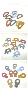 Baby silicone teether sensory chew toys multi-shape infant molar ring safe teeth