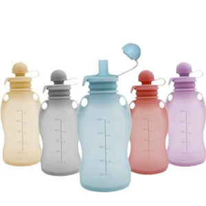 Portable Silicone Breast Milk Storage Bag Reusable Baby Food Fresh Keeping Container Leakproof Milk Storage Bottle for Infant