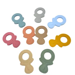 Silicone baby teething ring set, food grade molar stick toy for infants soothing pain relief