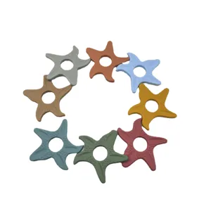 Silicone Starfish Baby Teething Toy Set Multi-Color Safe Soothing Molar Ring for Infants