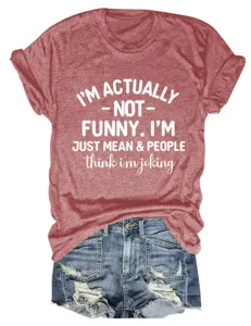 Women casual letter print short sleeve round neck t-shirt with denim shorts detail view.