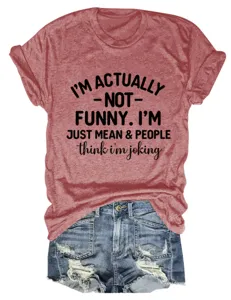 Casual women's letter print crewneck short sleeve t-shirt with denim shorts detail view.
