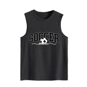 Débardeur sans manches gris foncé soccer mom pour femme haut de sport d'été casual