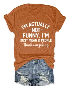 Casual women's round neck short sleeve slogan print t-shirt paired with denim shorts.