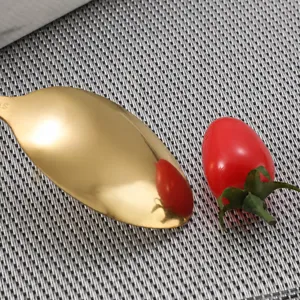 Cucchiaio da cena in acciaio inossidabile dorato stoviglie cucina tavolo da pranzo posate utensile.