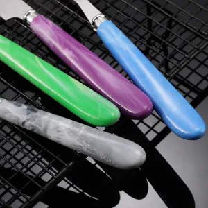 Couverts en acier inoxydable couteau a steak avec poignee en plastique marbre neu