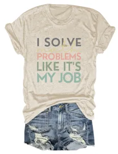Dames casual ronde hals korte mouw grafisch t-shirt met grappige wiskunde leraar brief print top