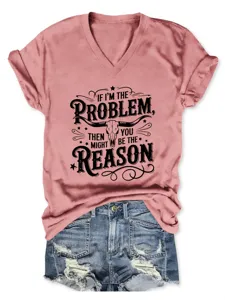 Pink graphic V-neck short sleeve t-shirt with bull skull print for casual women's daily wear.