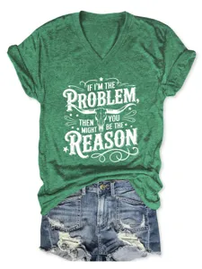Women Green V-Neck Short Sleeve Graphic T-Shirt Casual Tee Detail View with Bull Skull Print
