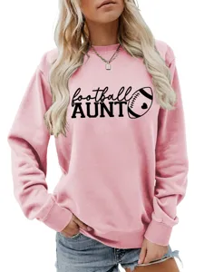 Γυναικείο Μακρυμάνικο Football Aunt Φούτερ Casual Φθινόπωρο Στρογγυλή Λαιμόκοψη Top Style