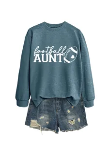 Γυναικείο φούτερ μακρυμάνικο Football Aunt casual αθλητικό πουλόβερ φθινόπωρο top