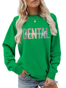 Damen Dental Hygienist Rundhals Sweatshirt Freizeit Langarm Herbst Winter Oberteil