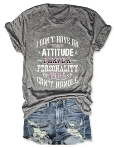 Grey short sleeve graphic t-shirt with slogan print, casual summer women top apparel.